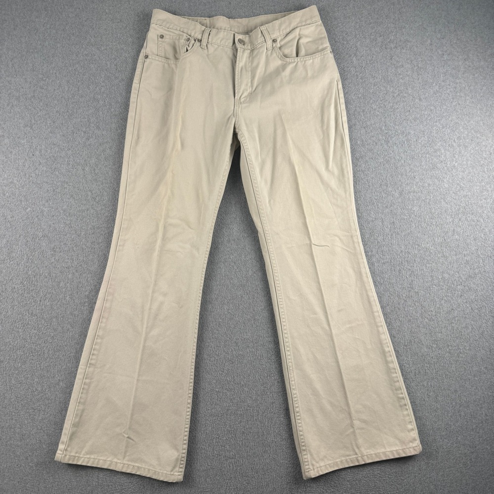 Jordache Pants‎ Womens 11/12 10S782M10 Beige Flare Cotton Twill